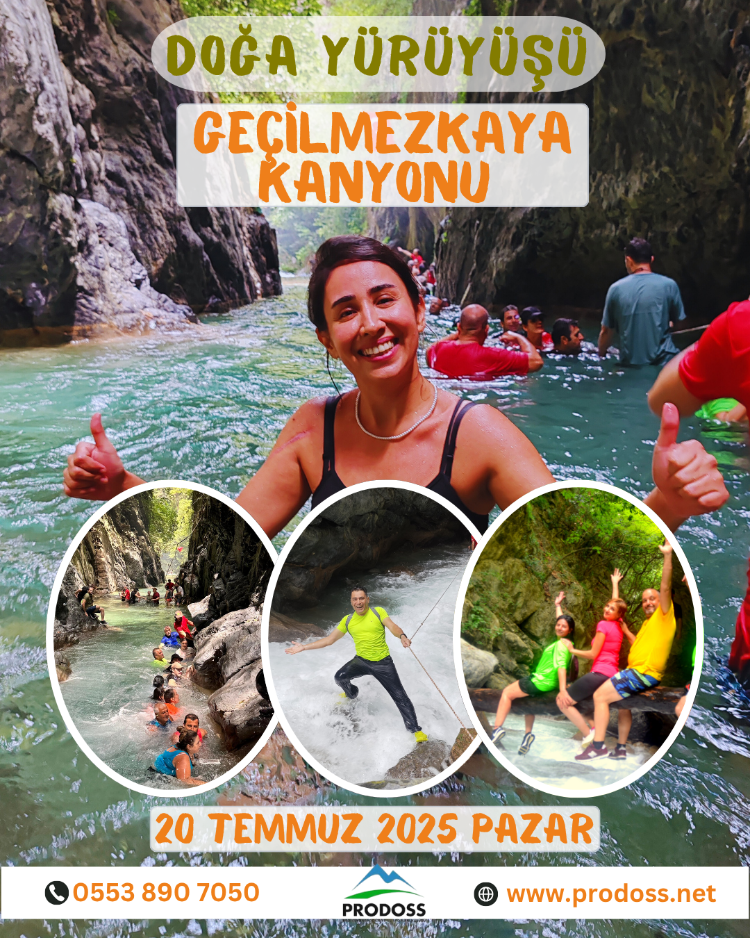 GEÇİLMEZAYA KANYONU Doğa Yürüyüşü ve Yüzme    20 Temmuz 2025 Pazar